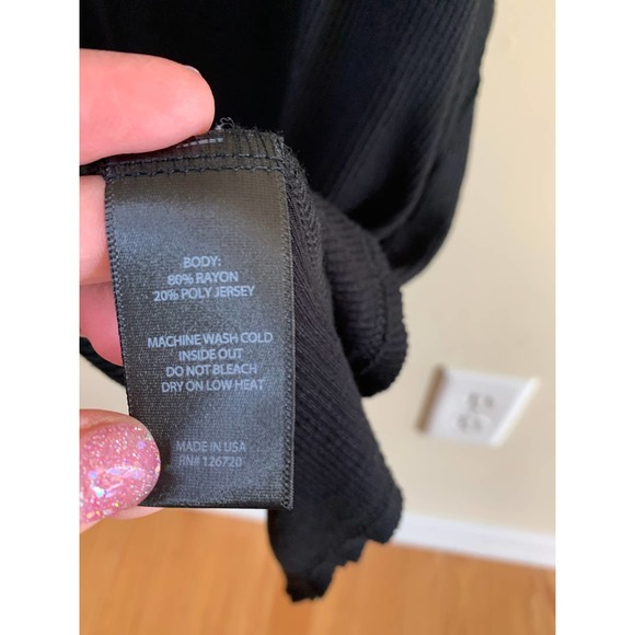 Revolve David Lerner Racer Front Tank Ribbed Black Top Size L - Picture 5 of 6